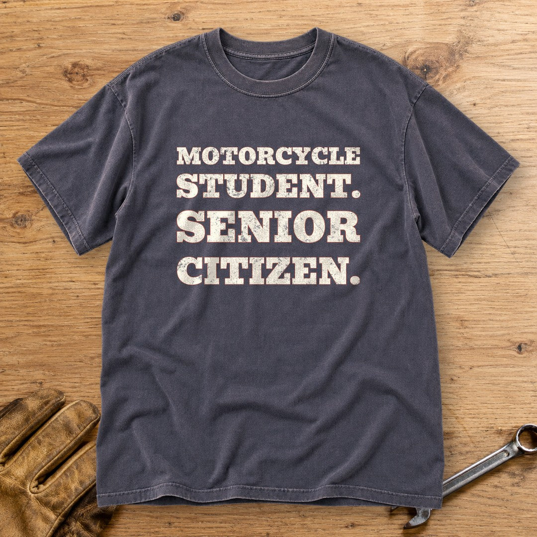Motorcycle Student Premium T-Shirt - Navy - bench