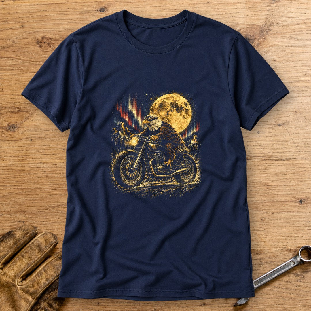Moonlight Eagle Rider T-Shirt - Navy - bench