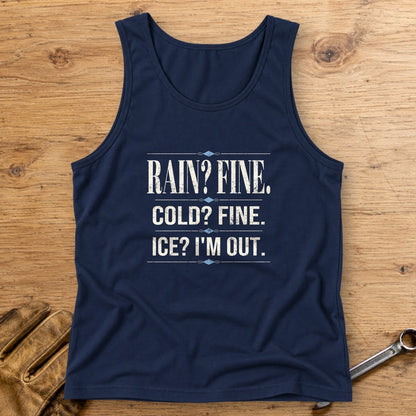 Ice I'm Out Tank Top - Navy - bench