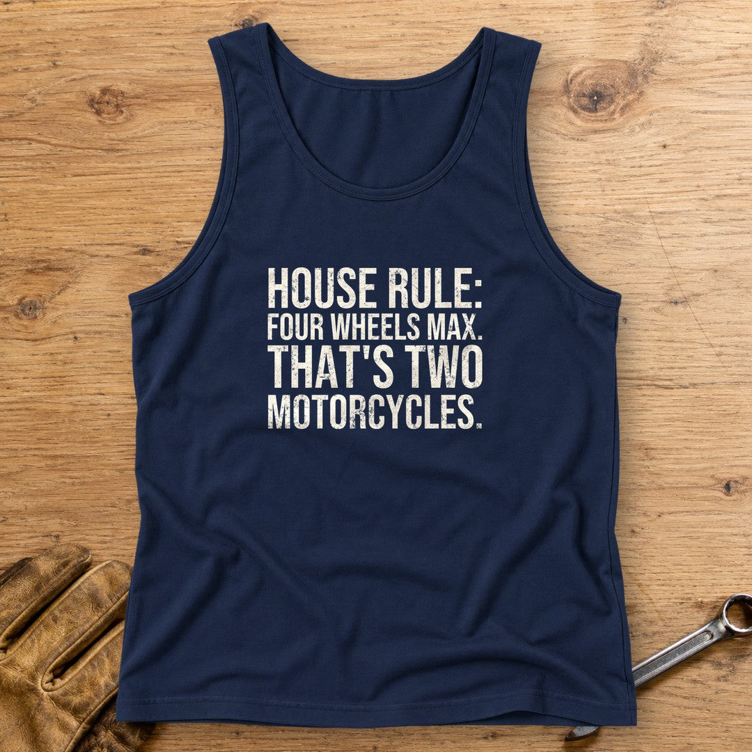Four Wheels Max Tank Top - Navy - bench
