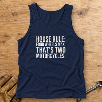 Four Wheels Max Tank Top - Navy - bench