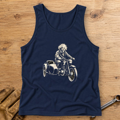Albert Einstein Sidecar Tank Top - Navy - bench