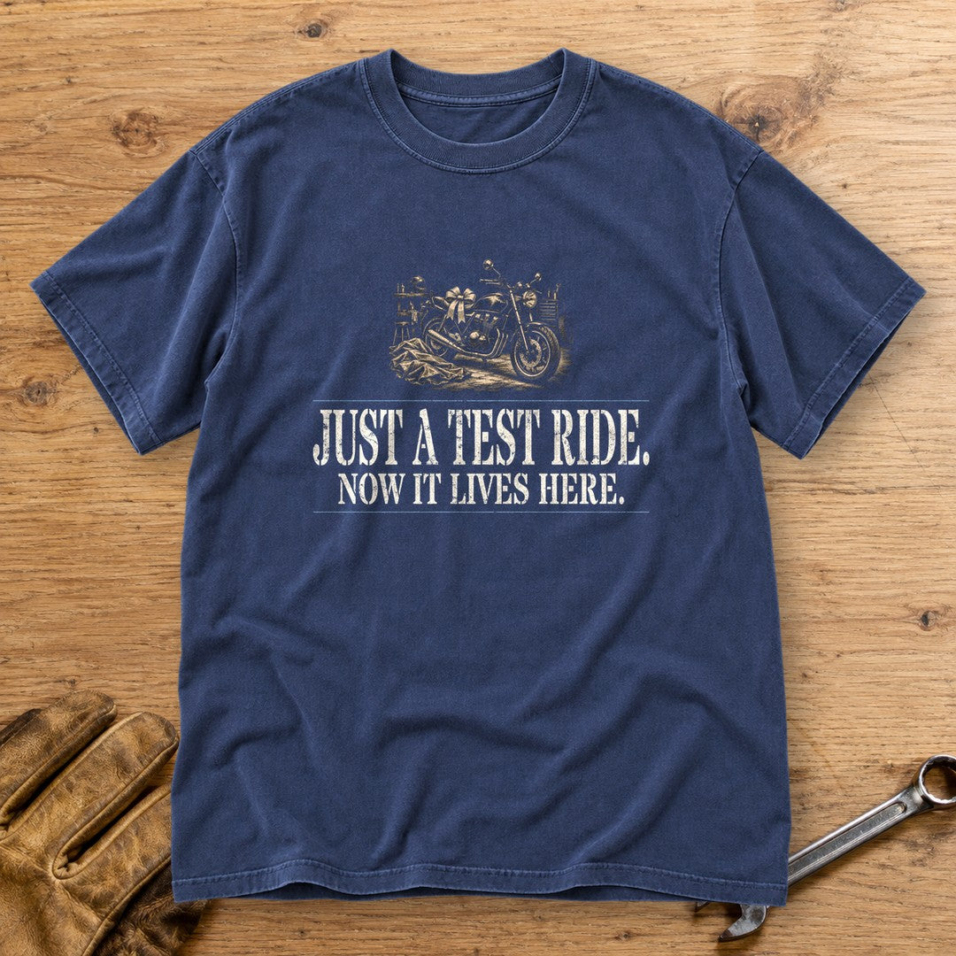 Just A Test Ride Premium T-Shirt - Navy - bench