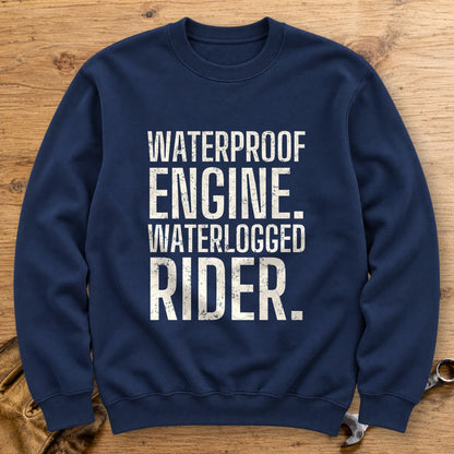 Waterlogged Rider Crewneck Sweatshirt - Navy - bench