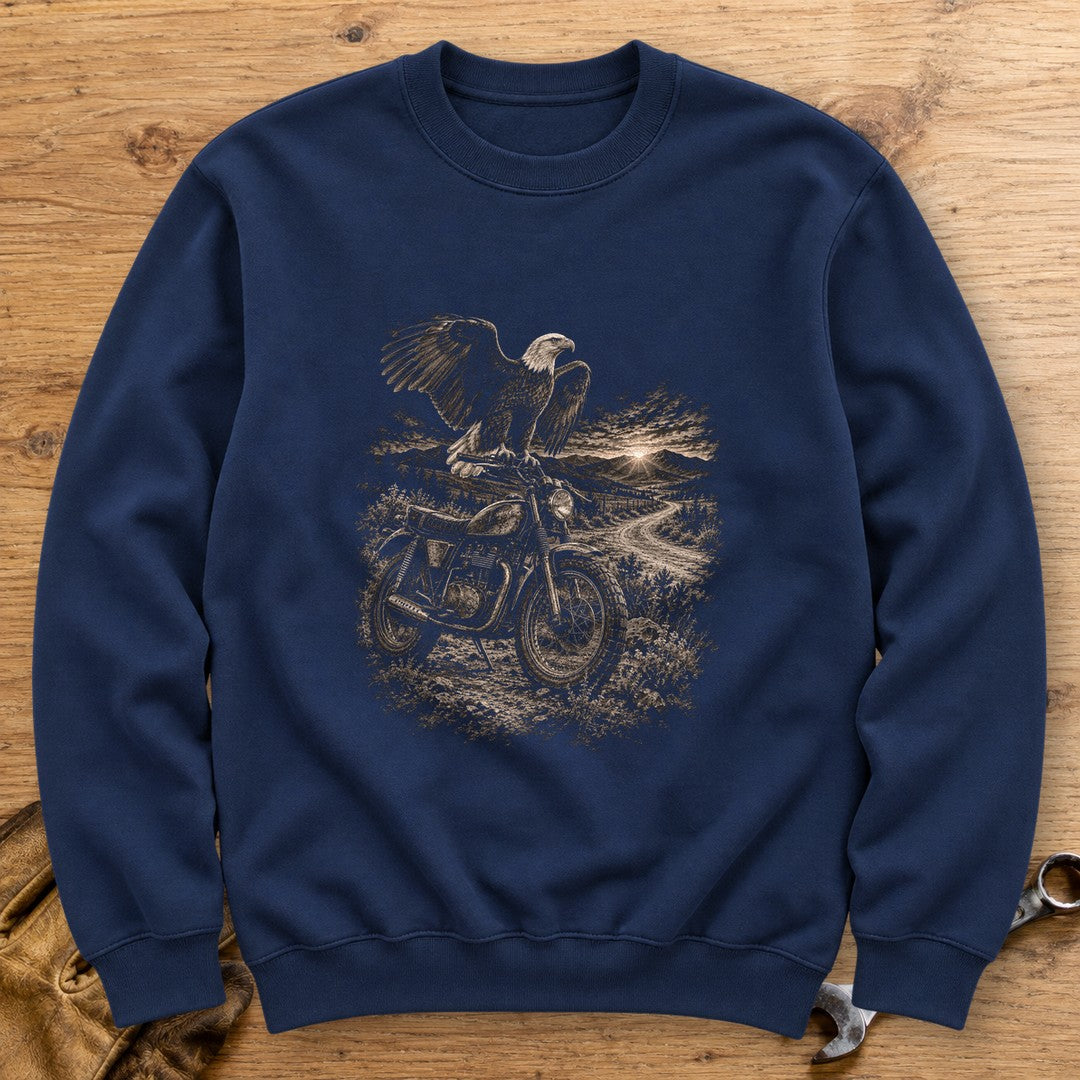 Eagle Lookout Crewneck Sweatshirt - Navy - bench