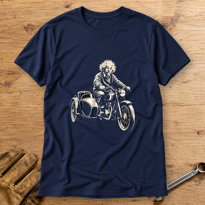 Albert Einstein Sidecar T-Shirt - Navy - bench