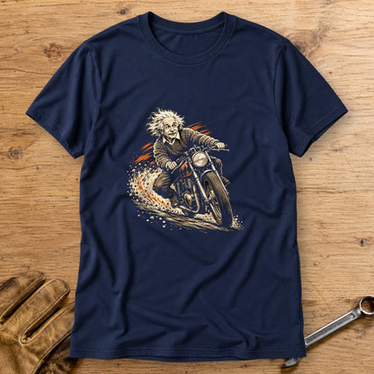 Albert Einstein Gravel Run T-Shirt - Navy - bench