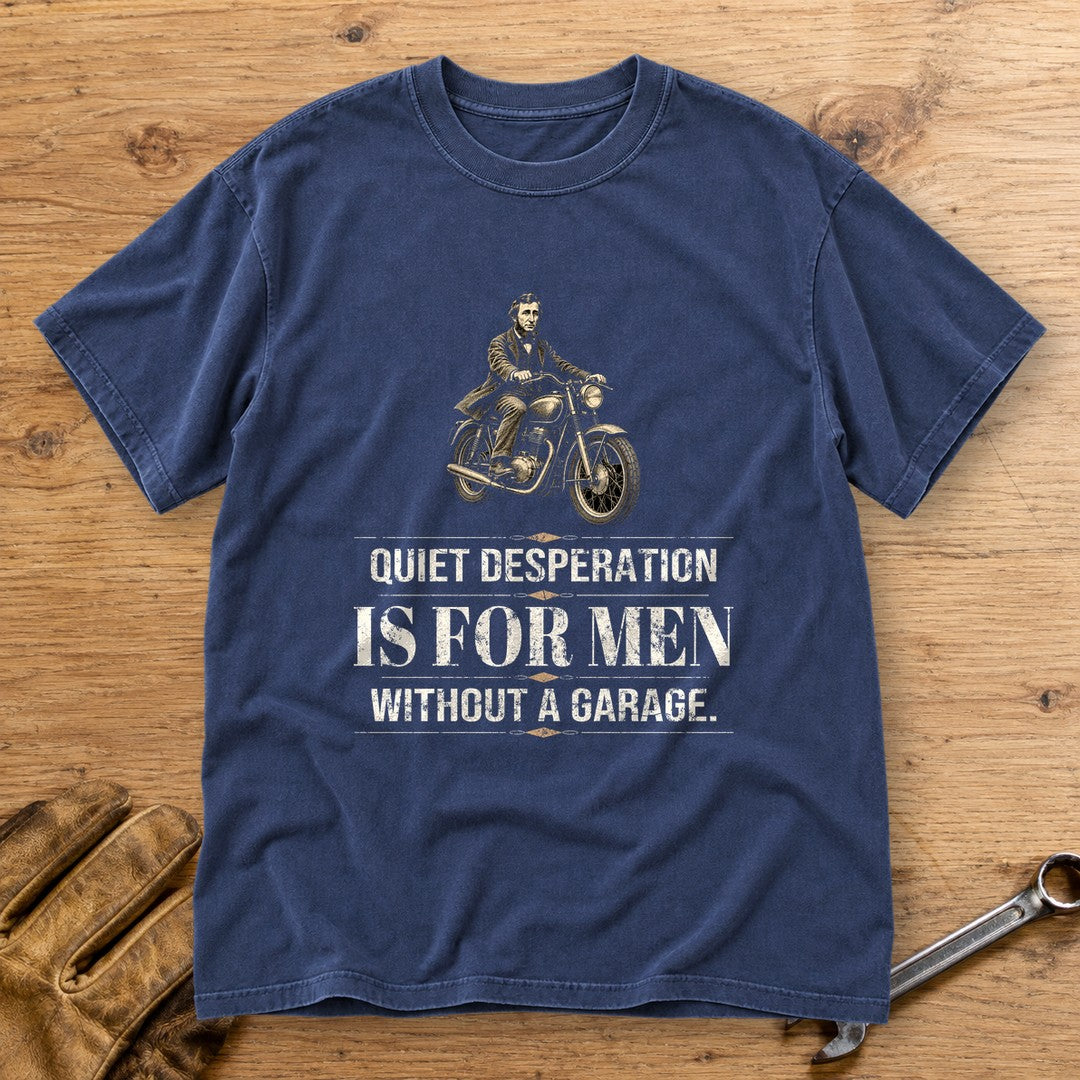 Henry David Thoreau Quiet Desperation Premium T-Shirt - Navy - bench