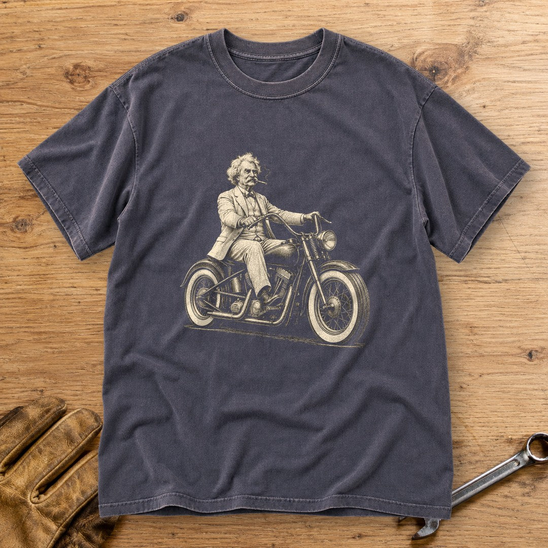 Mark Twain Cruiser Premium T-Shirt - Navy - bench