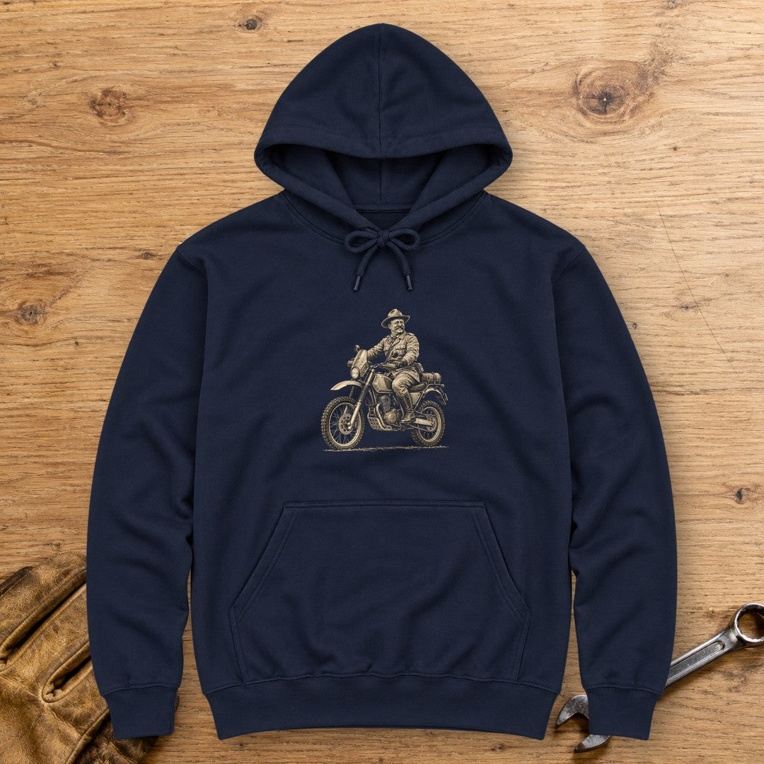 Theodore Roosevelt Rough Rider Hoodie - Navy - bench