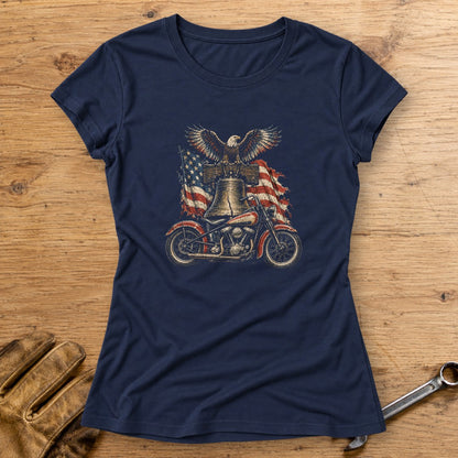 Liberty Bell Ride Women's T-Shirt - Navy - bench