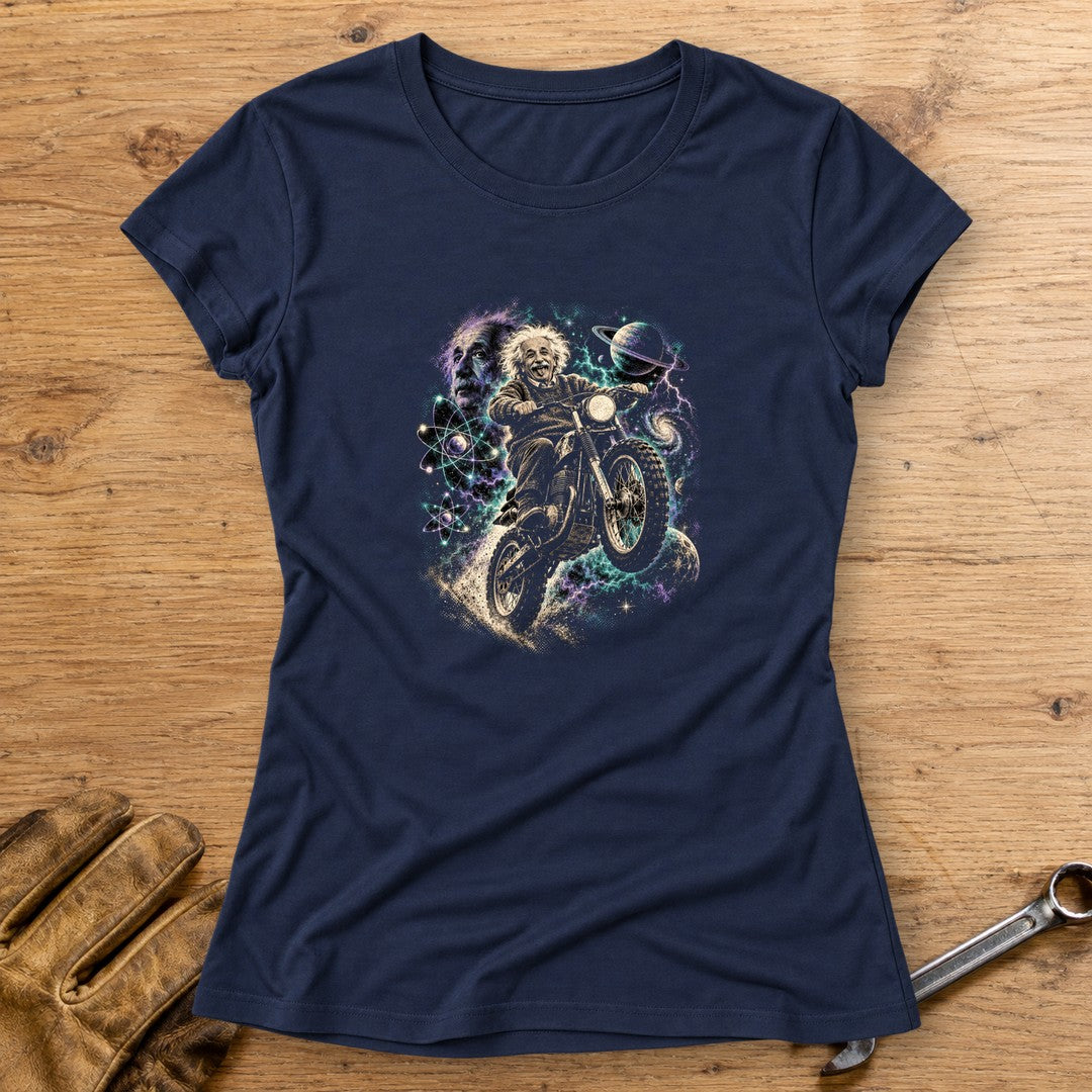 Albert Einstein Space Scrambler Women's T-Shirt - Navy - bench