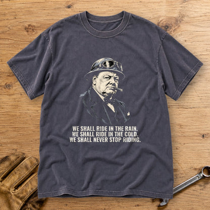 Winston Churchill We Shall Ride Premium T-Shirt - Navy - bench