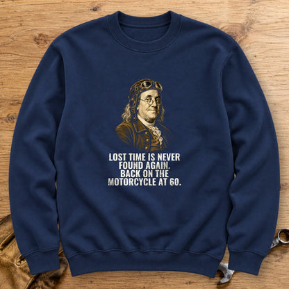 Benjamin Franklin Back On At 60 Crewneck Sweatshirt - Navy - bench