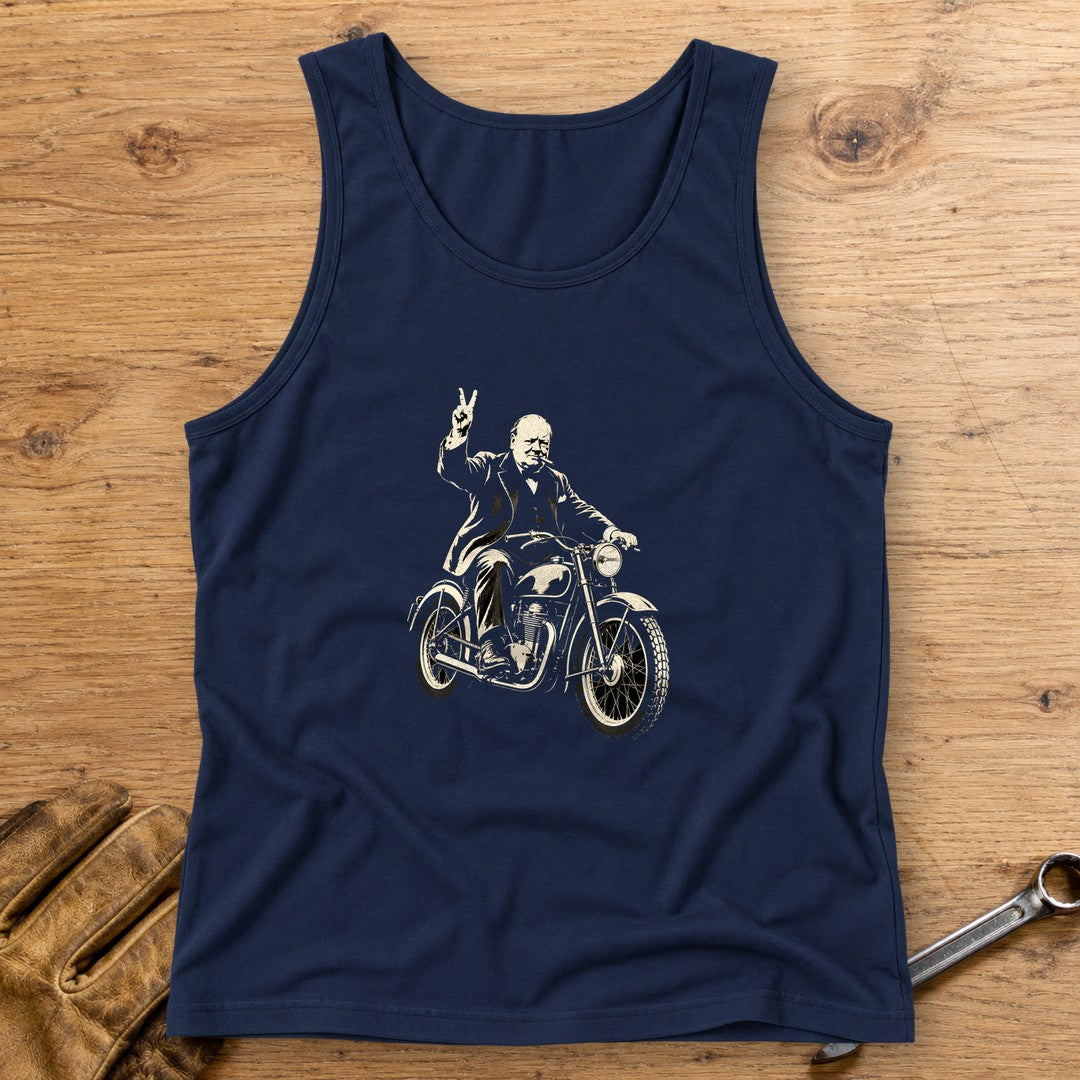 Winston Churchill Victory Ride Tank Top - Navy - bench