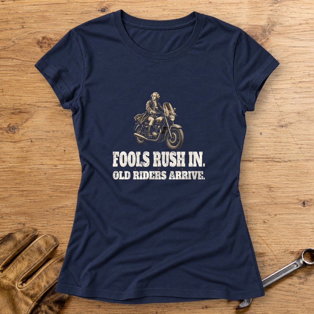 Alexander Pope Old Riders Arrive Women's T-Shirt - Navy - bench