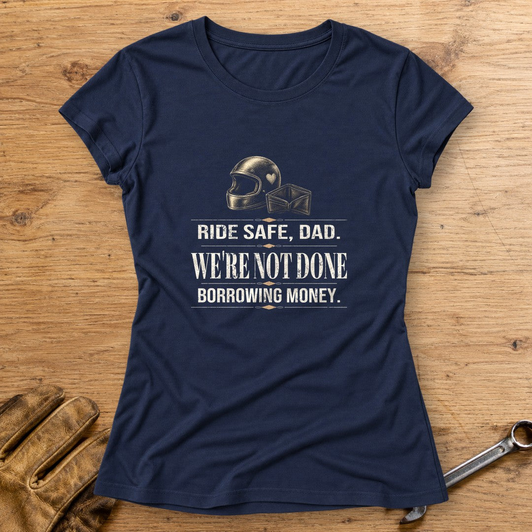 Ride Safe Dad Women's T-Shirt - Navy - bench