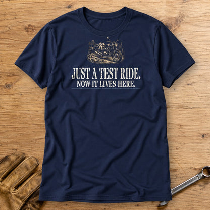 Just A Test Ride T-Shirt - Navy - bench