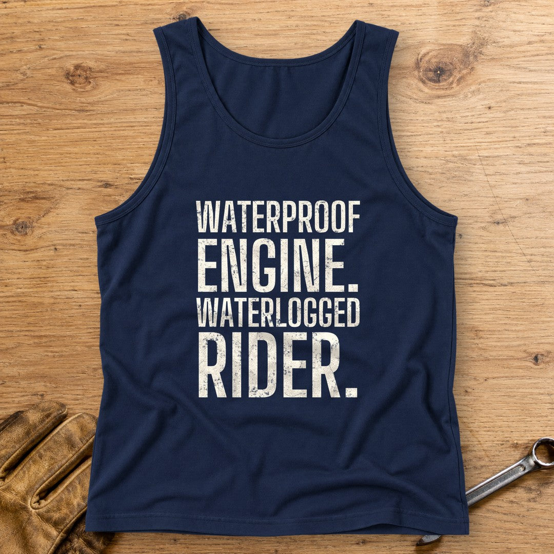 Waterlogged Rider Tank Top - Navy - bench
