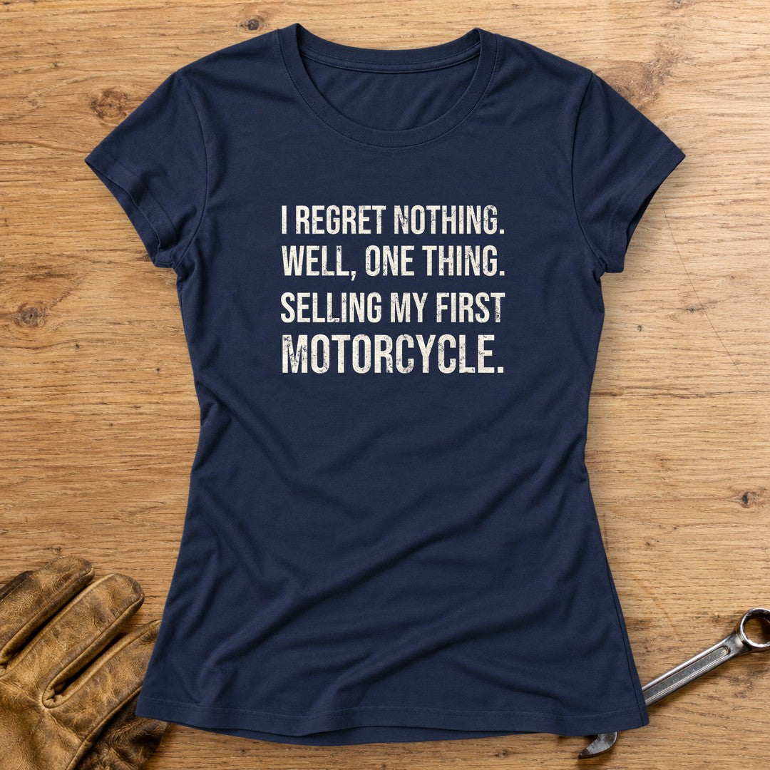 First Motorcycle Regret Women's T-Shirt - Navy - bench