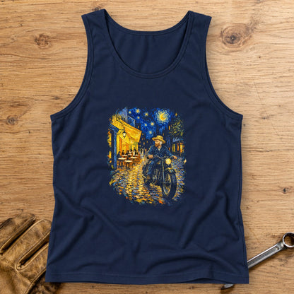 Vincent van Gogh Night Cafe Tank Top - Navy - bench