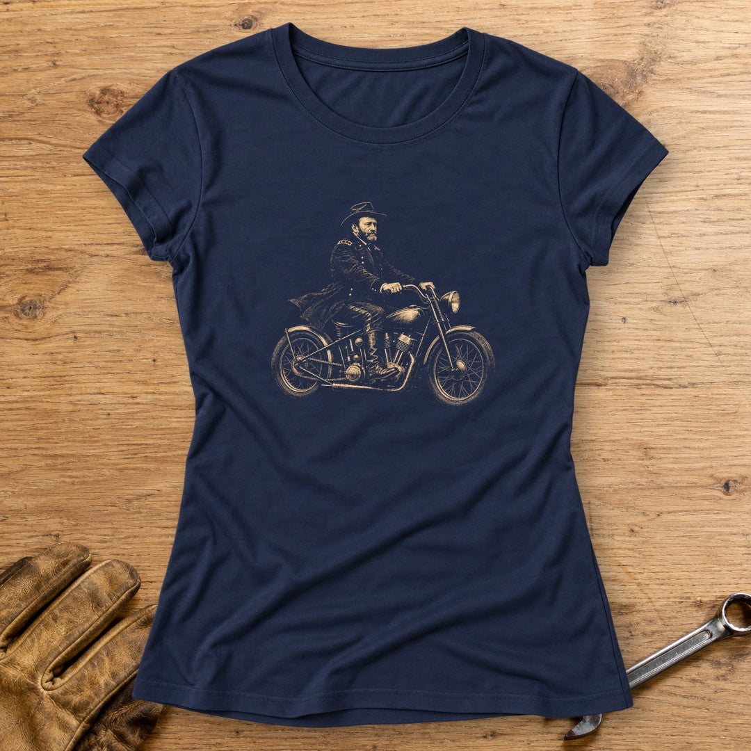 Ulysses S. Grant Bobber Women's T-Shirt - Navy - bench