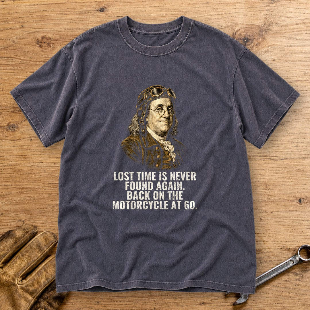 Benjamin Franklin Back On At 60 Premium T-Shirt - Navy - bench