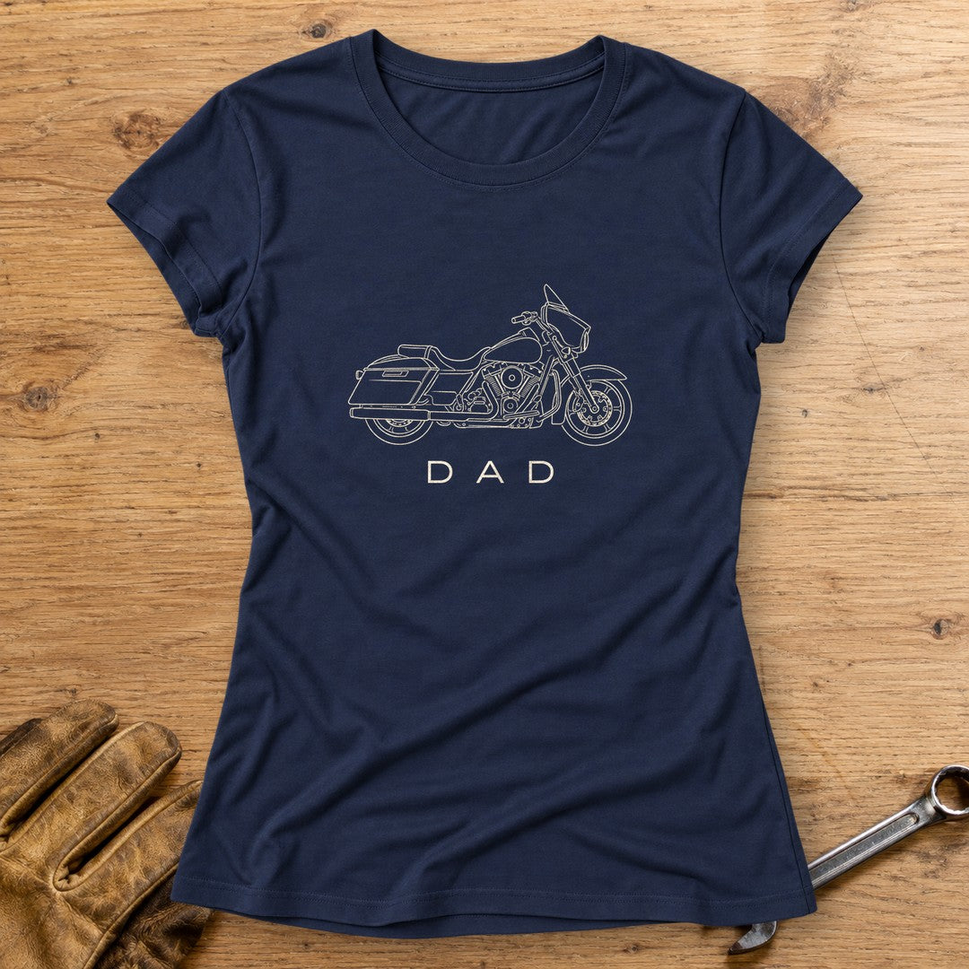 Biker Dad Women's T-Shirt - Navy - bench