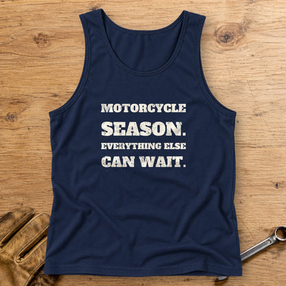 Motorcycle Season Tank Top - Navy - bench