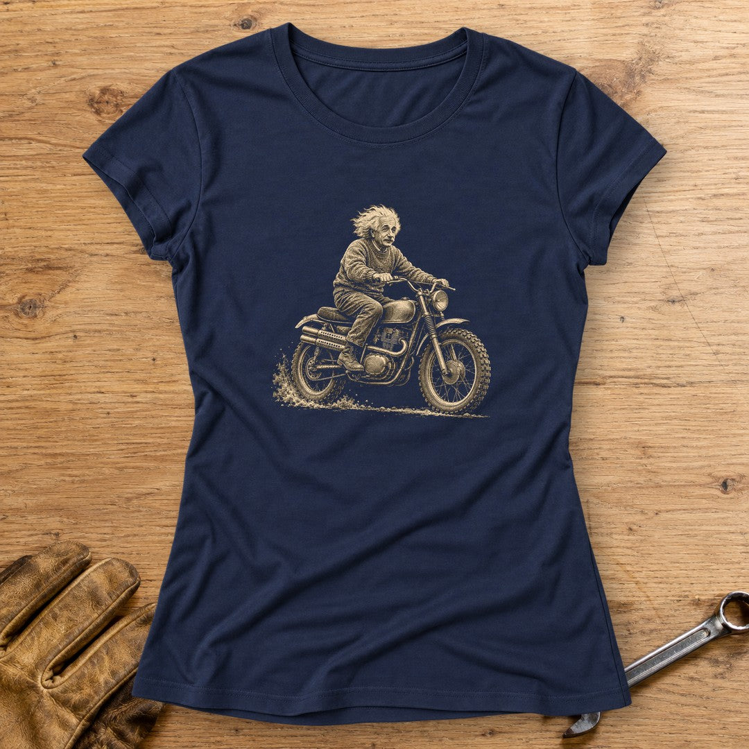 Albert Einstein Scrambler Women's T-Shirt - Navy - bench