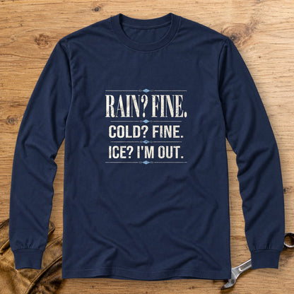 Ice I'm Out Long Sleeve T-Shirt - Navy - bench