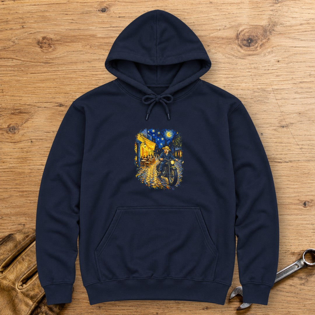 Vincent van Gogh Night Cafe Hoodie - Navy - bench