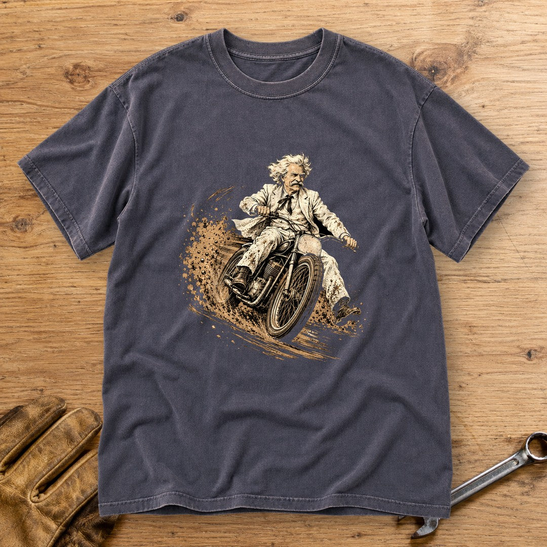 Mark Twain Dirt Track Premium T-Shirt - Navy - bench