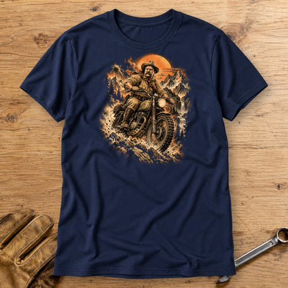 Theodore Roosevelt Mountain Trail T-Shirt - Navy - bench