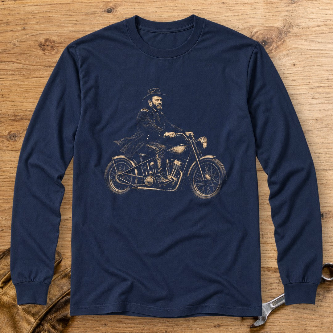 Ulysses S. Grant Bobber Long Sleeve T-Shirt - Navy - bench