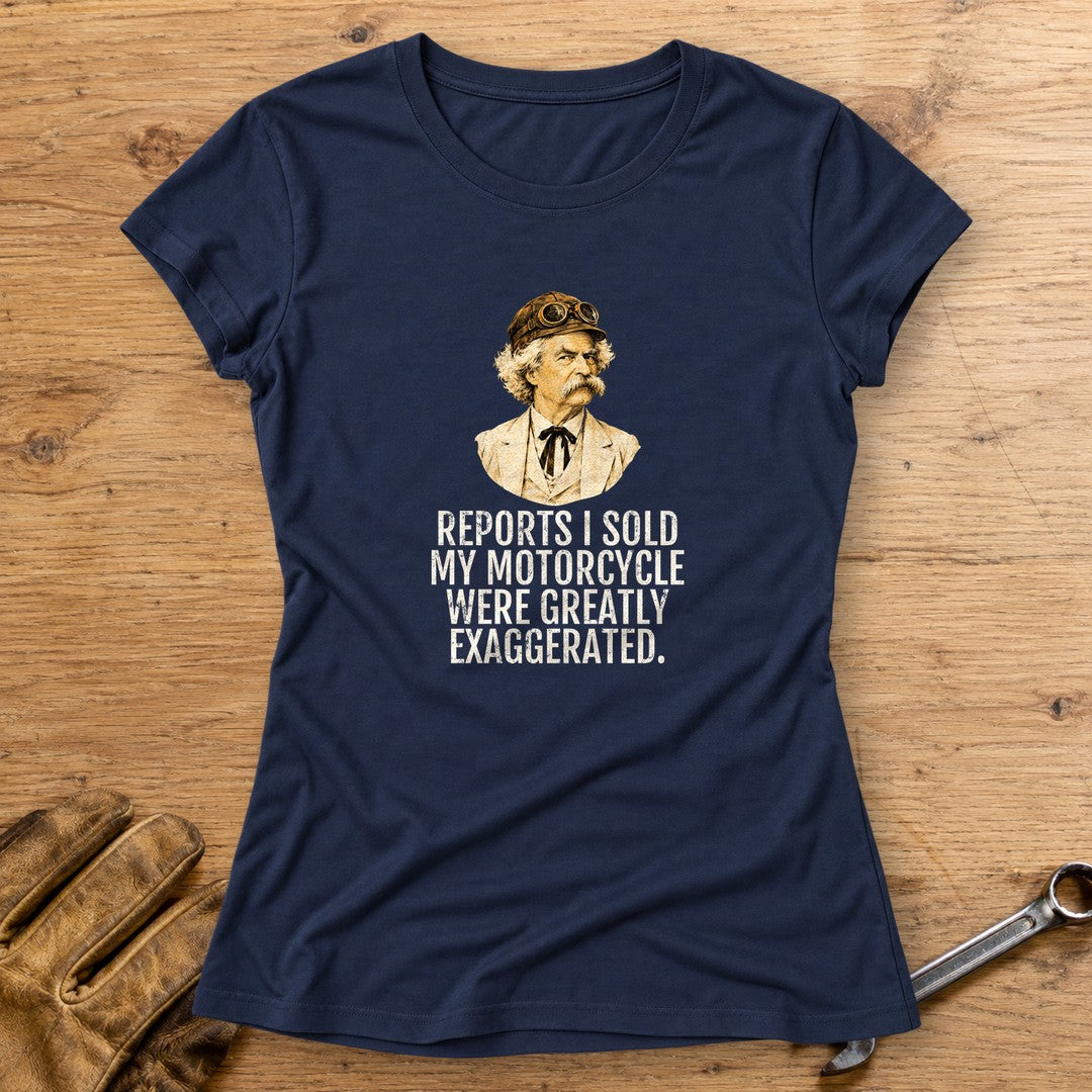 Mark Twain Greatly Exaggerated Women's T-Shirt - Navy - bench
