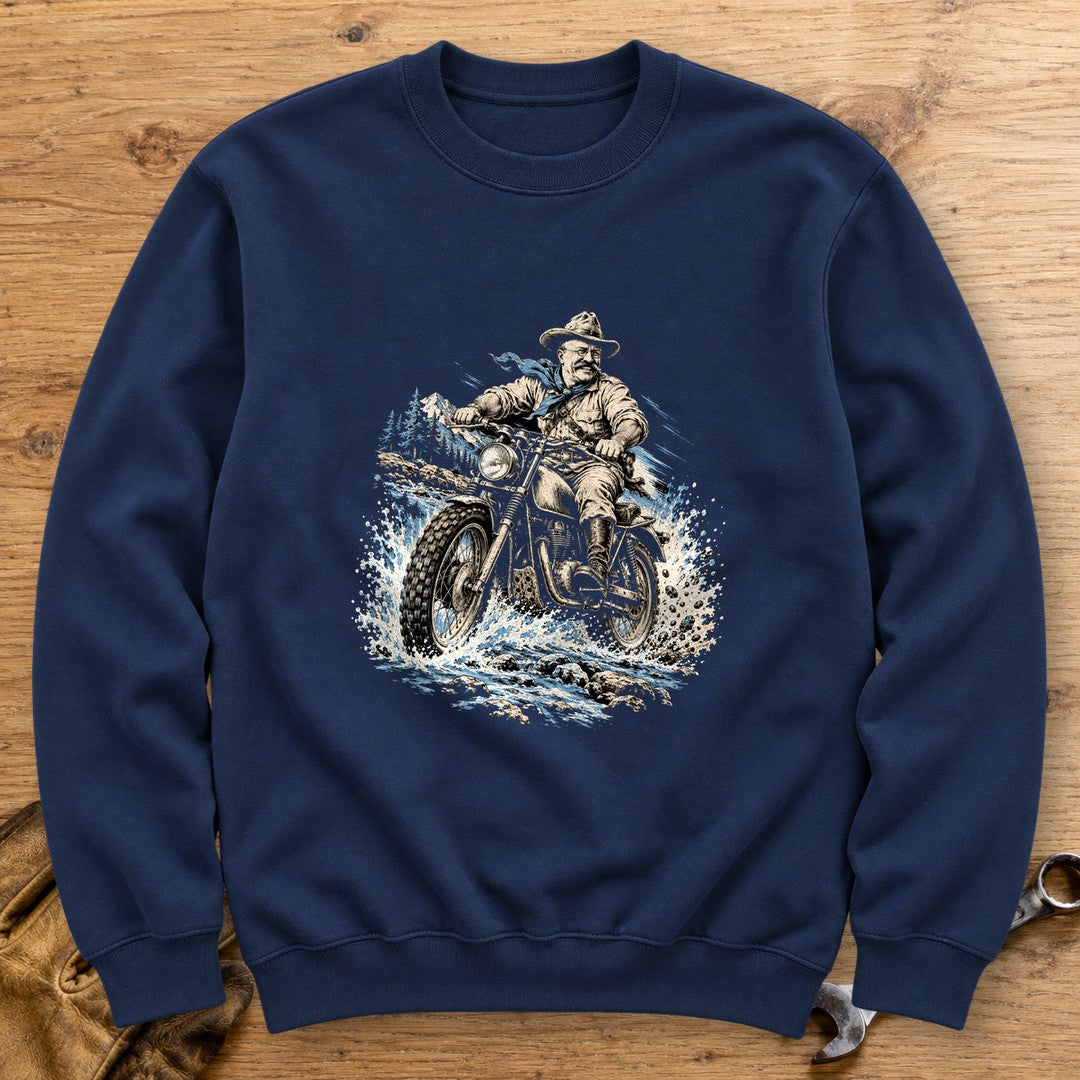 Theodore Roosevelt River Crossing Crewneck Sweatshirt - Navy - bench