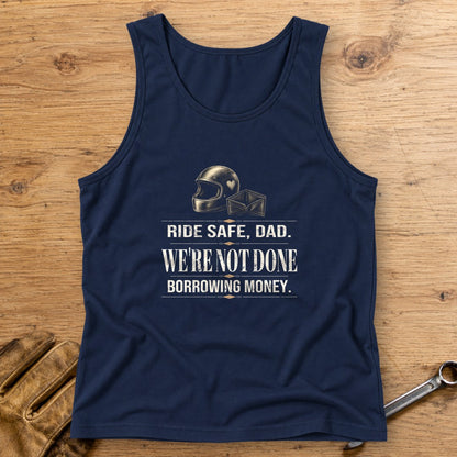 Ride Safe Dad Tank Top - Navy - bench