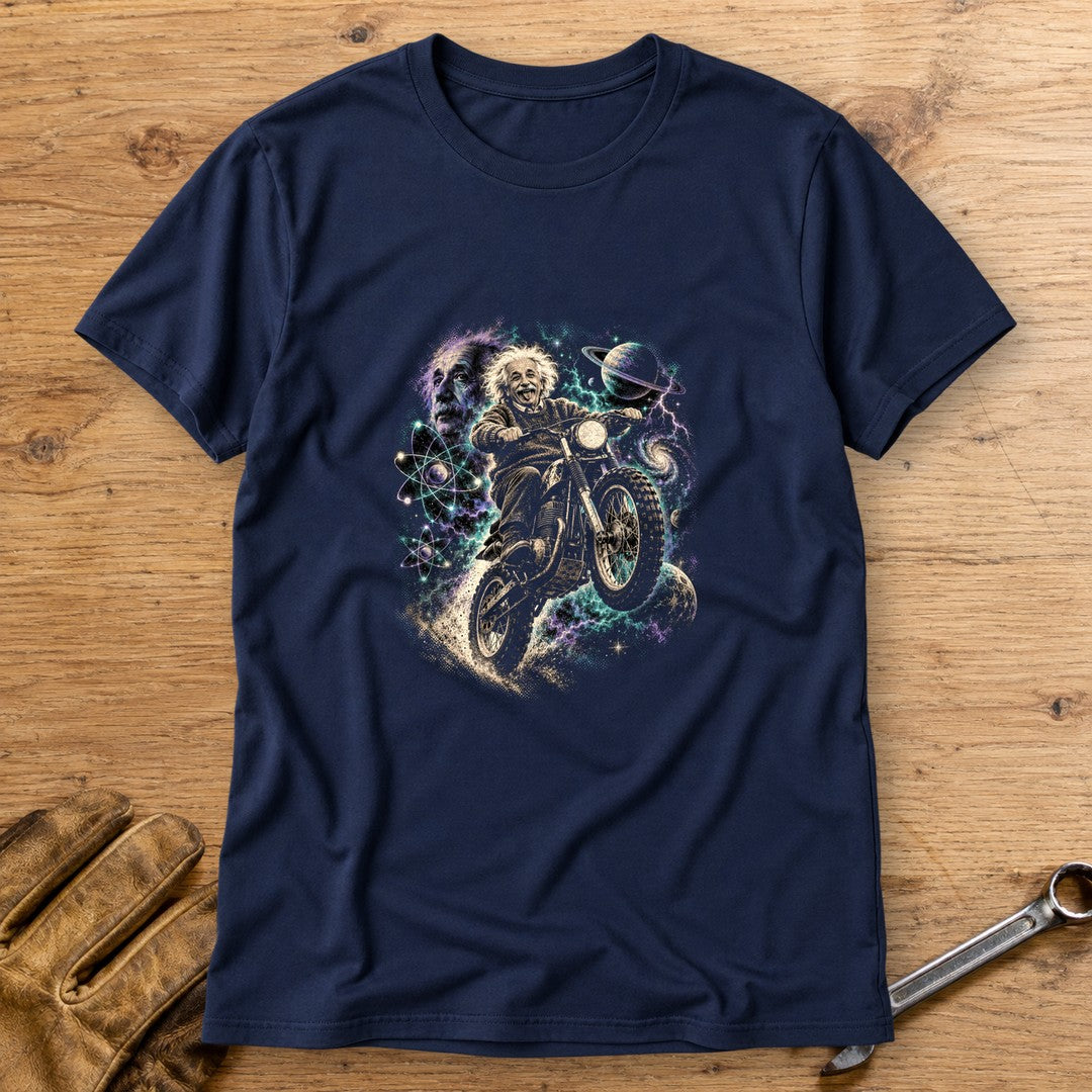 Albert Einstein Space Scrambler T-Shirt - Navy - bench