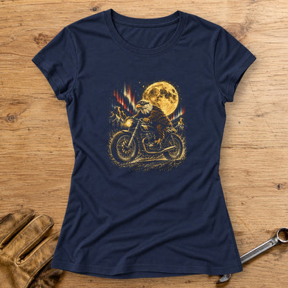 Moonlight Eagle Rider Women's T-Shirt - Navy - bench