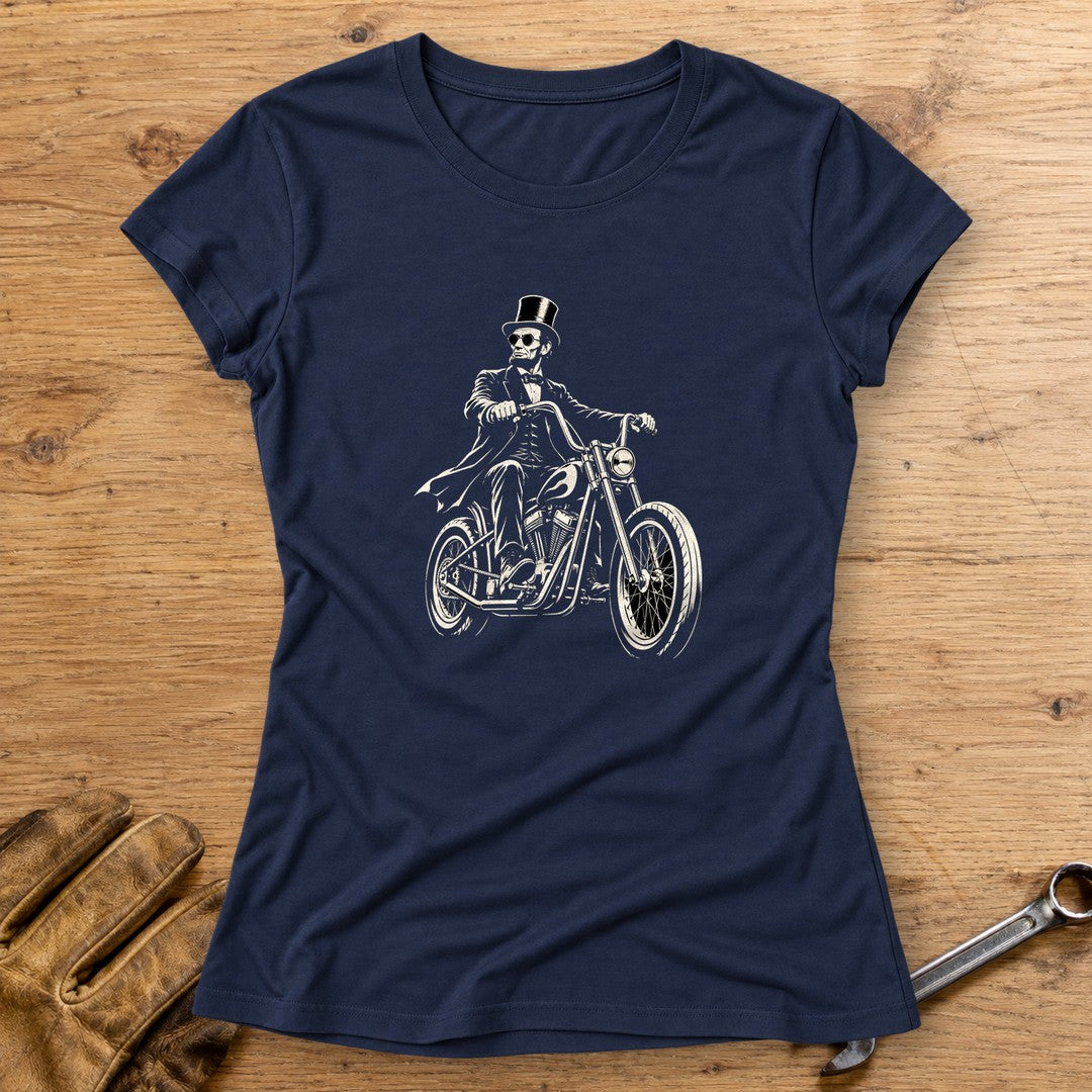 Abraham Lincoln Chopper Shades Women's T-Shirt - Navy - bench