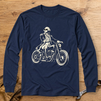 George Washington Bobber Shades Long Sleeve T-Shirt - Navy - bench
