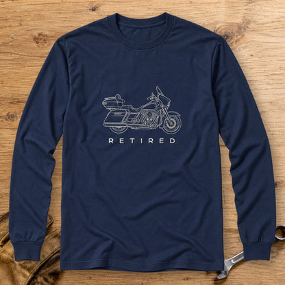Retired Rider Long Sleeve T-Shirt - Navy - bench