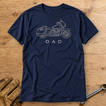 Biker Dad T-Shirt - Navy - bench