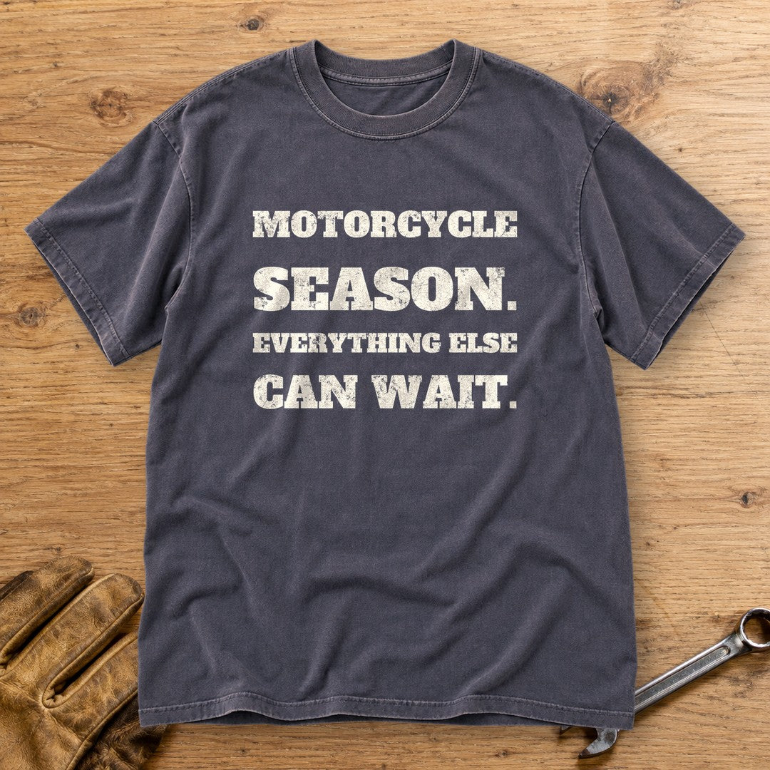 Motorcycle Season Premium T-Shirt - Navy - bench