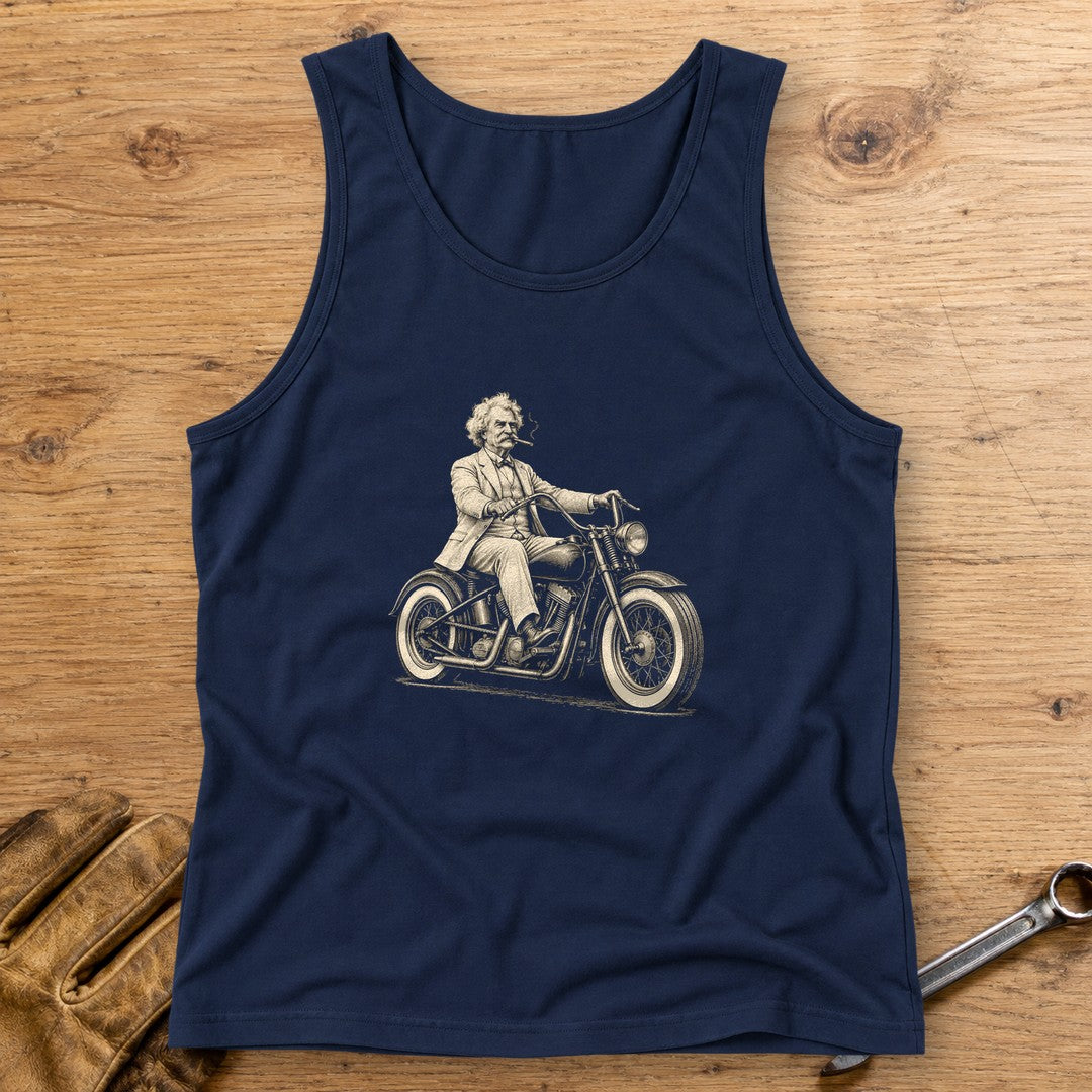 Mark Twain Cruiser Tank Top - Navy - bench