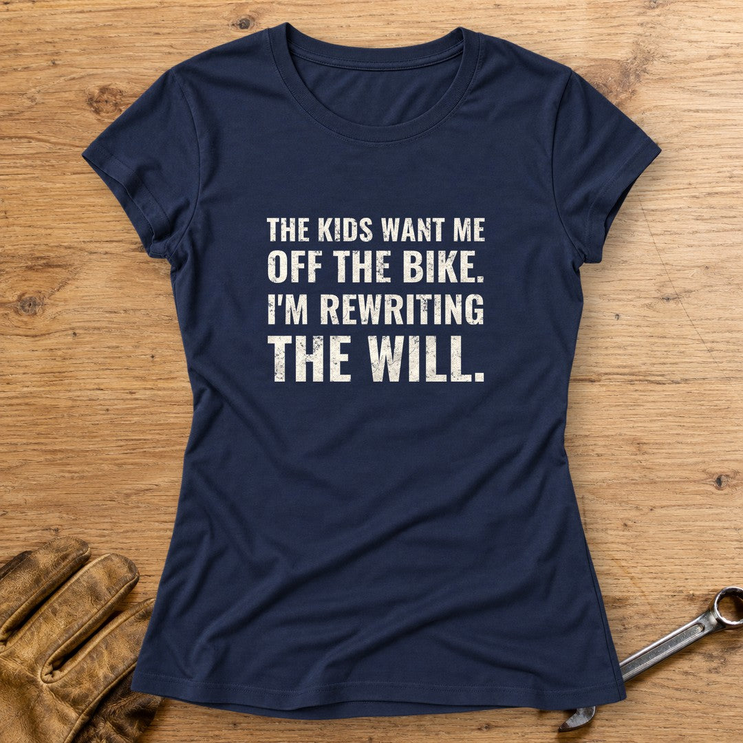 Rewriting The Will Women's T-Shirt - Navy - bench