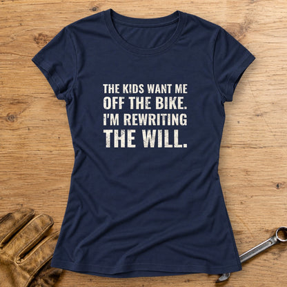 Rewriting The Will Women's T-Shirt - Navy - bench
