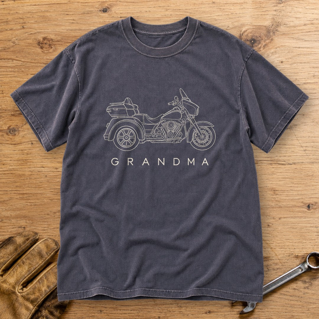 Trike Grandma Premium T-Shirt - Navy - bench