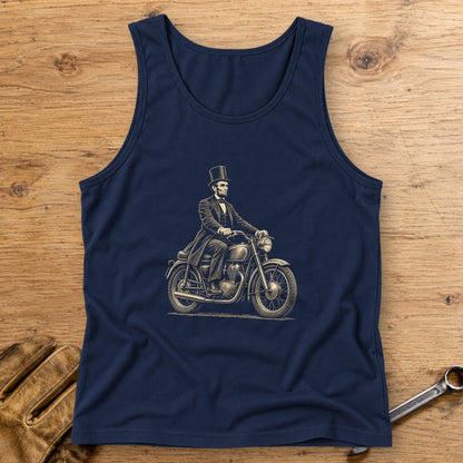 Abraham Lincoln Honest Ride Tank Top - Navy - bench